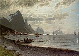 Adelsteen Normann Canvas Paintings - A Norwegian Fjord